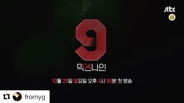 G-Dragon Instagram Oct 23, 2017 6:00pm #Repost @fromyg (@get_repost)
・・・
#믹스나인 #MIXNINE #10월29일 #일요일 
#오후4시50분 #첫방송 #꿀잼보장 #COMINGSOON #JTBC #YG