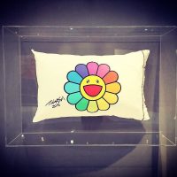 TO SLEEP、OR NOT TO SLEEP -THAT IS THE QUESTION. signed in English and dated 2016、framed T.O.P personal pillow、silkscreen、acrylic box Curated by T.O.P #TTTOPxSothebys #TakashiMurakami Sothebys.com/tttop